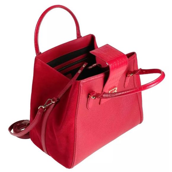 Baldinini Trend Red Leather Di Calfskin Women's Handbag - Picture 2 of 2